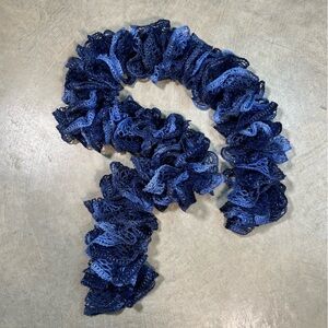 76. Multitone Blue and Metallic Ruffle Scarf
